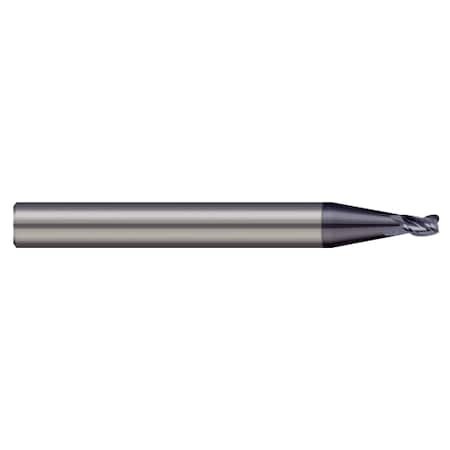End Mill, 3 Flute, Corner Radius, 0.0750 Cutter Dia, Overall Length: 1-1/2